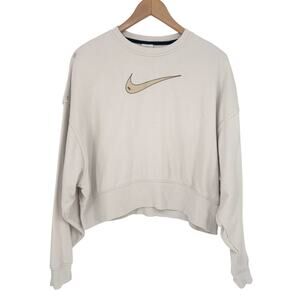 Nike Oversized Cream Logo Pullover Sweater Size XS